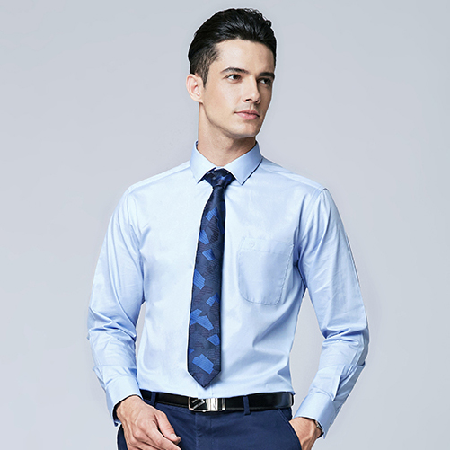 经典高档蓝色衬衫定制 D2001