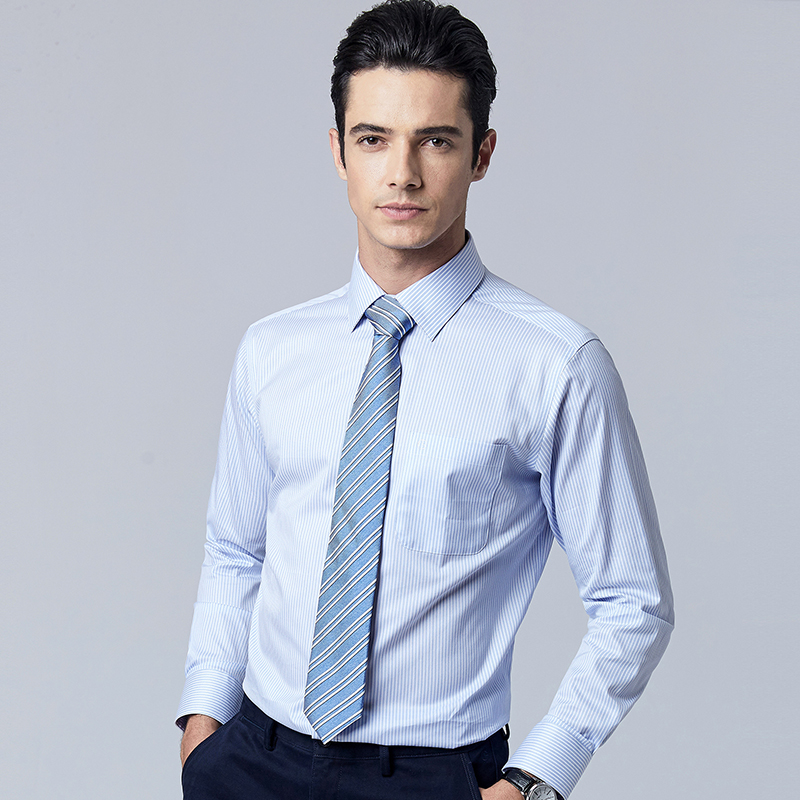 条纹衬衫,男士长袖条纹衬衫定制 D2010