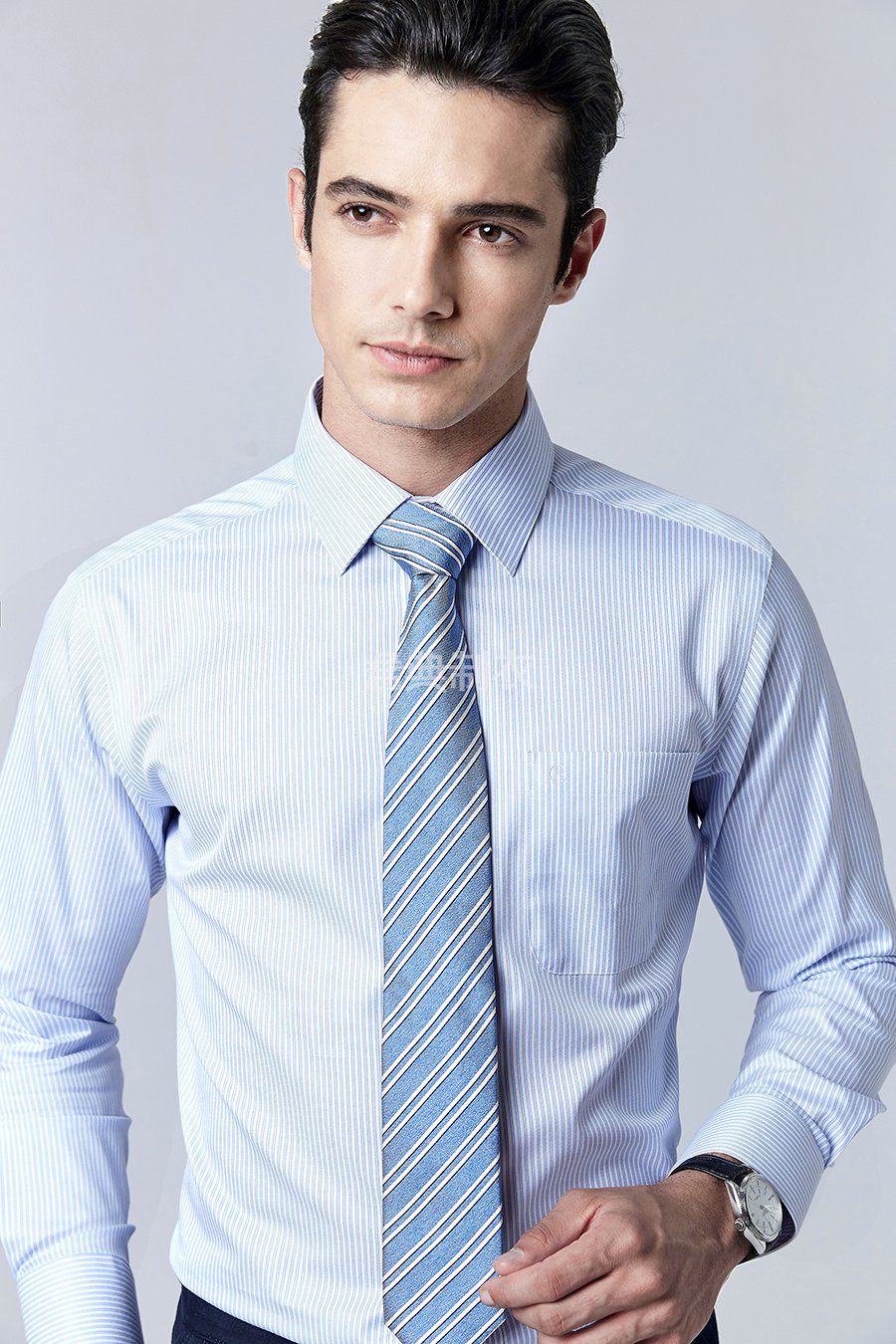 男士长袖条纹衬衫3