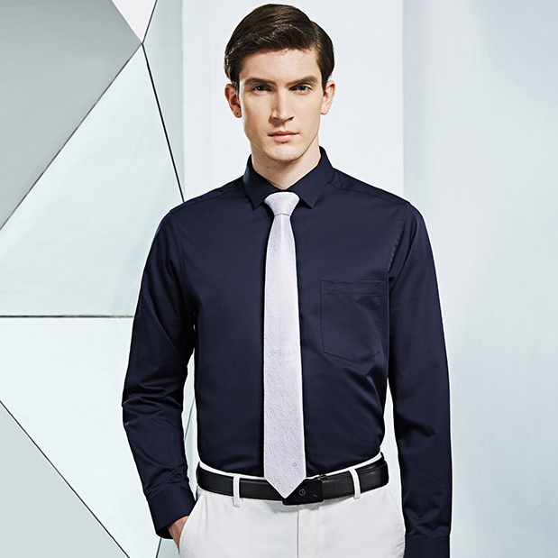 藏蓝色衬衫,男士藏蓝色长袖衬衫定制款式