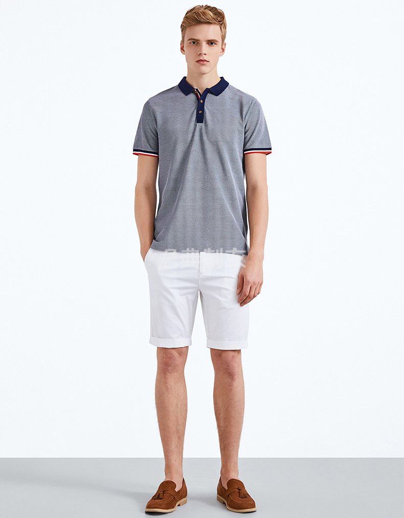 经典撞色领设计短袖POLO衫1