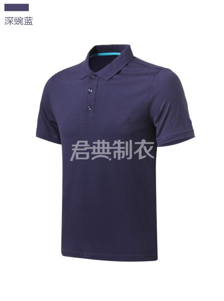 高档撞色领设计POLO衫定做2