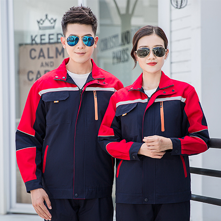 纯棉拼色系列长袖工作服套装 C1-002