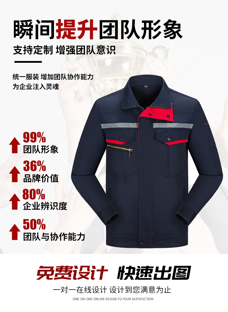 经典款CVC棉纱卡企业工作服02