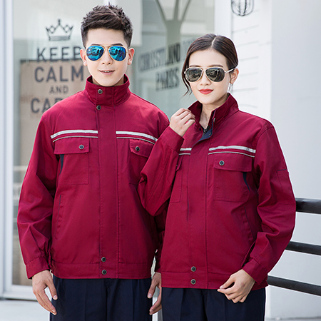 酒红色企业工作服套装 C1-012