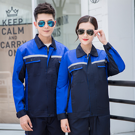 经典拼色款长袖工作服套装 C1-016